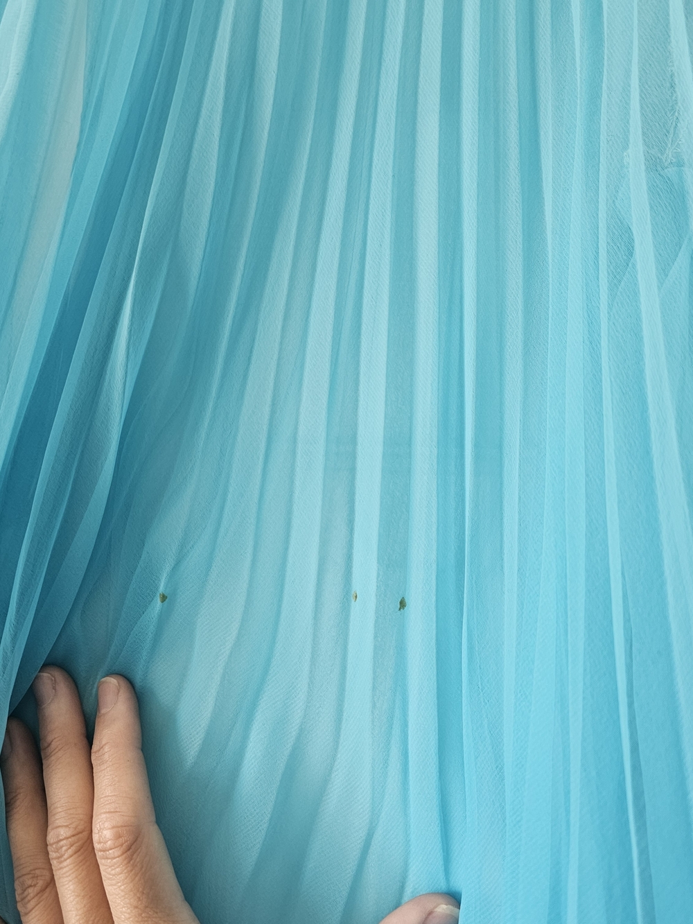 1960s Vintage Blue Night Jacket Accordion Sheer Necktie Over Blouse Duster #1 - Picture 10 of 11